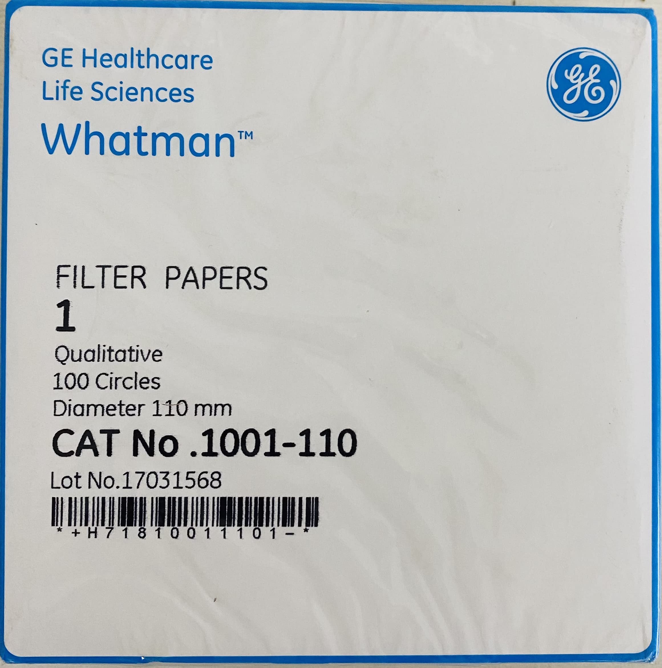 Quantitative sheets Grade 1, Whatman Filter paper 100/Pack-image-1