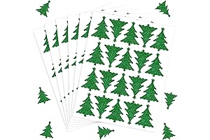 Whaline 500Pcs Glitter Christmas Tree Stickers for Holiday Decorations