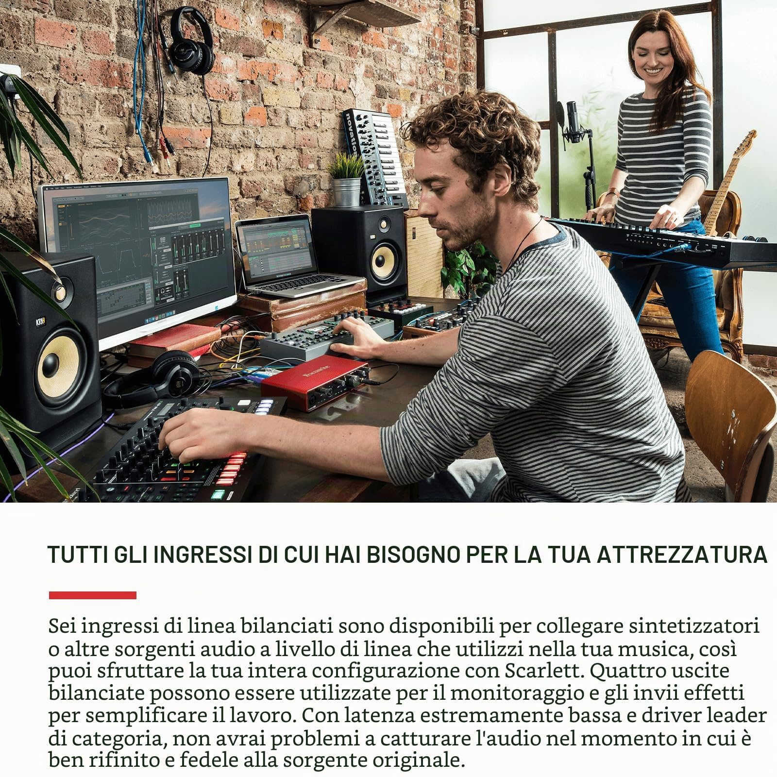 Focusrite Scarlett 8i6 interfaccia audio USB per registrare, creare e trasmettere in streaming — qualità studio, riproduzione trasparente
