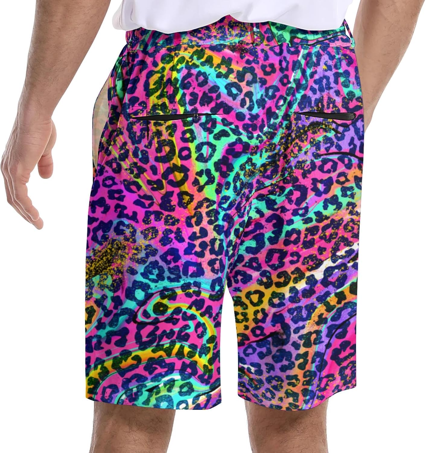 Men's Golf Dress Shorts with 5 Pockets Funny Hiking Pants for Men Stretch Quick Dry Work Flat Front Shorts Casual