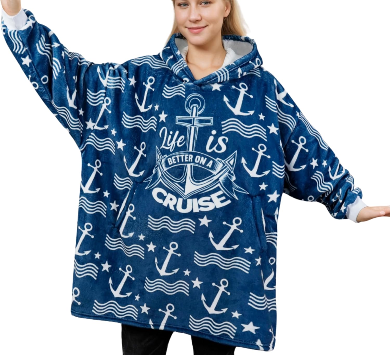 Cruise Gifts Wearable Blanket Hoodie, Cruise Exchange Gifts on Birthday and Christmas