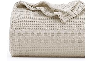 PHF Waffle Weave Blanket King Size 100% Cotton