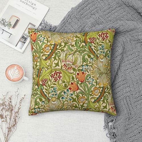 Miniatura 5 de William - Fundas de almohada de 18 x 18 pulgadas, diseño floral de lirio dorado con estampado floral de 18 x 18 pulgadas, almohada estética para