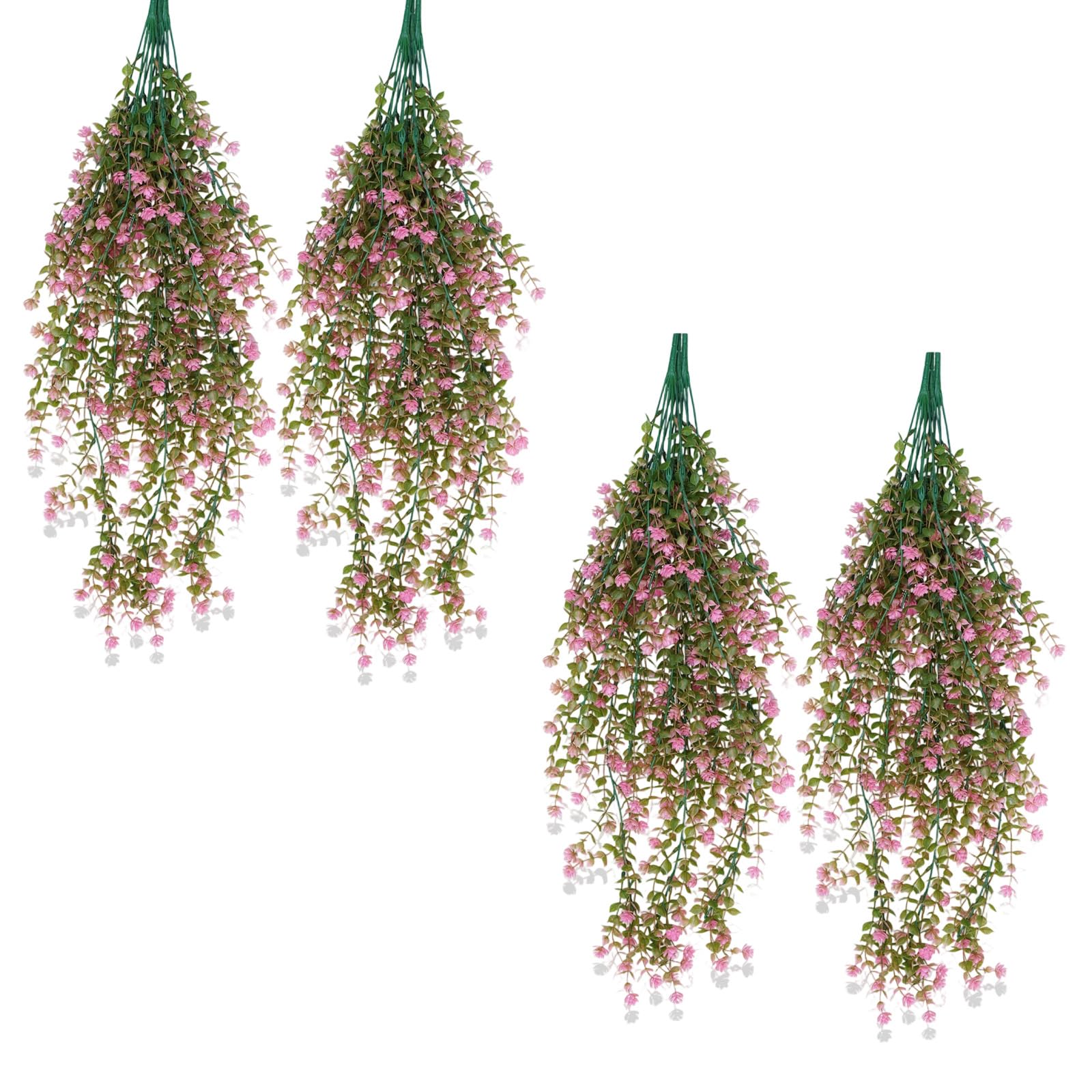 Xinsheinelry 4pcs Realistic Hanging Eucalyptuses Silk Flower Weather Proof Perfect for Kitchen Backyard Wedding Party Indoor Hanging Eucalyptuses Garlands