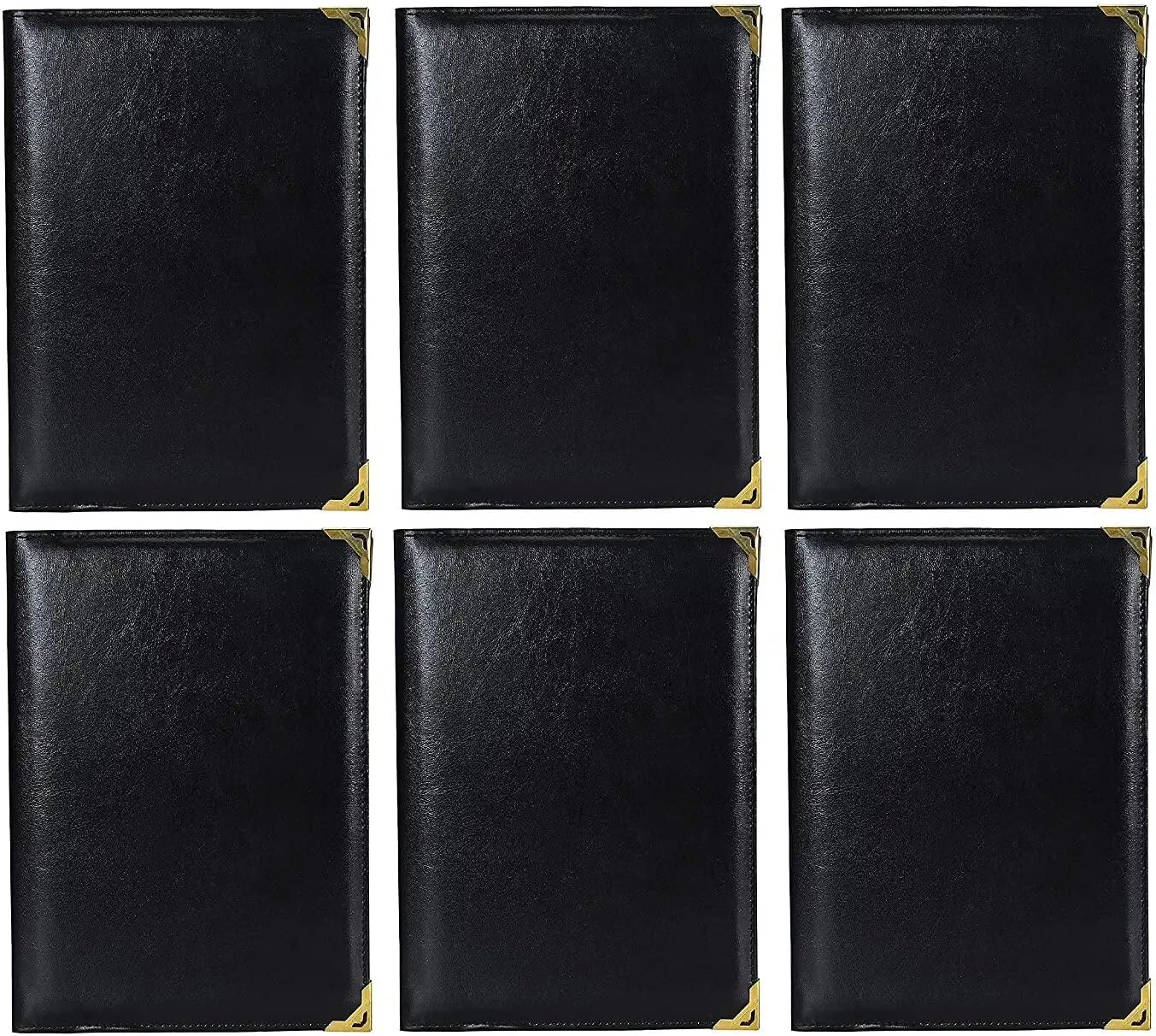 FUTURE X A5 Bill Folder for Restaurant and Hotel with Card and Receipt Holder, Business File Folder, Document Holder, Portfolio/Organizer/Planner (Pack of 6)_A, Black