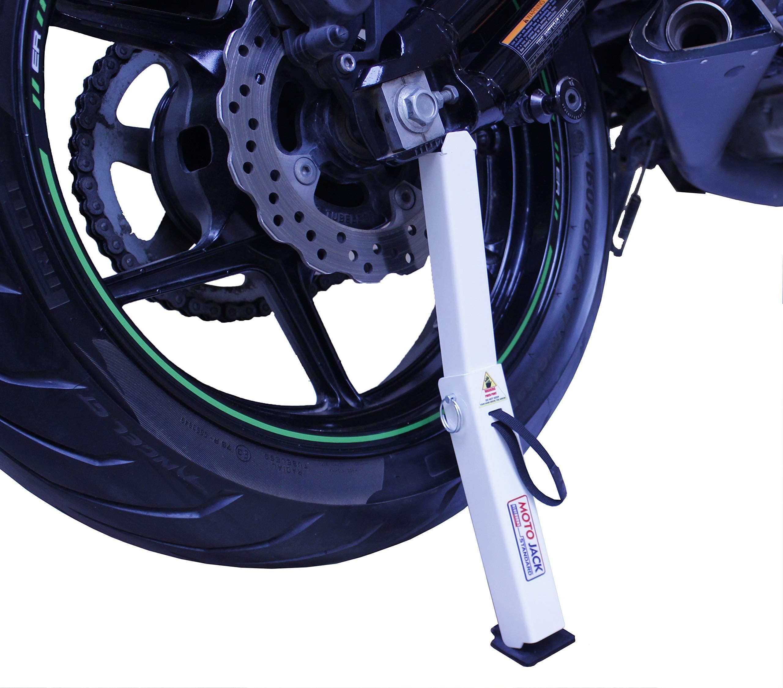 BlueBurns Moto Standard Portable Jack for Motorcycle, White