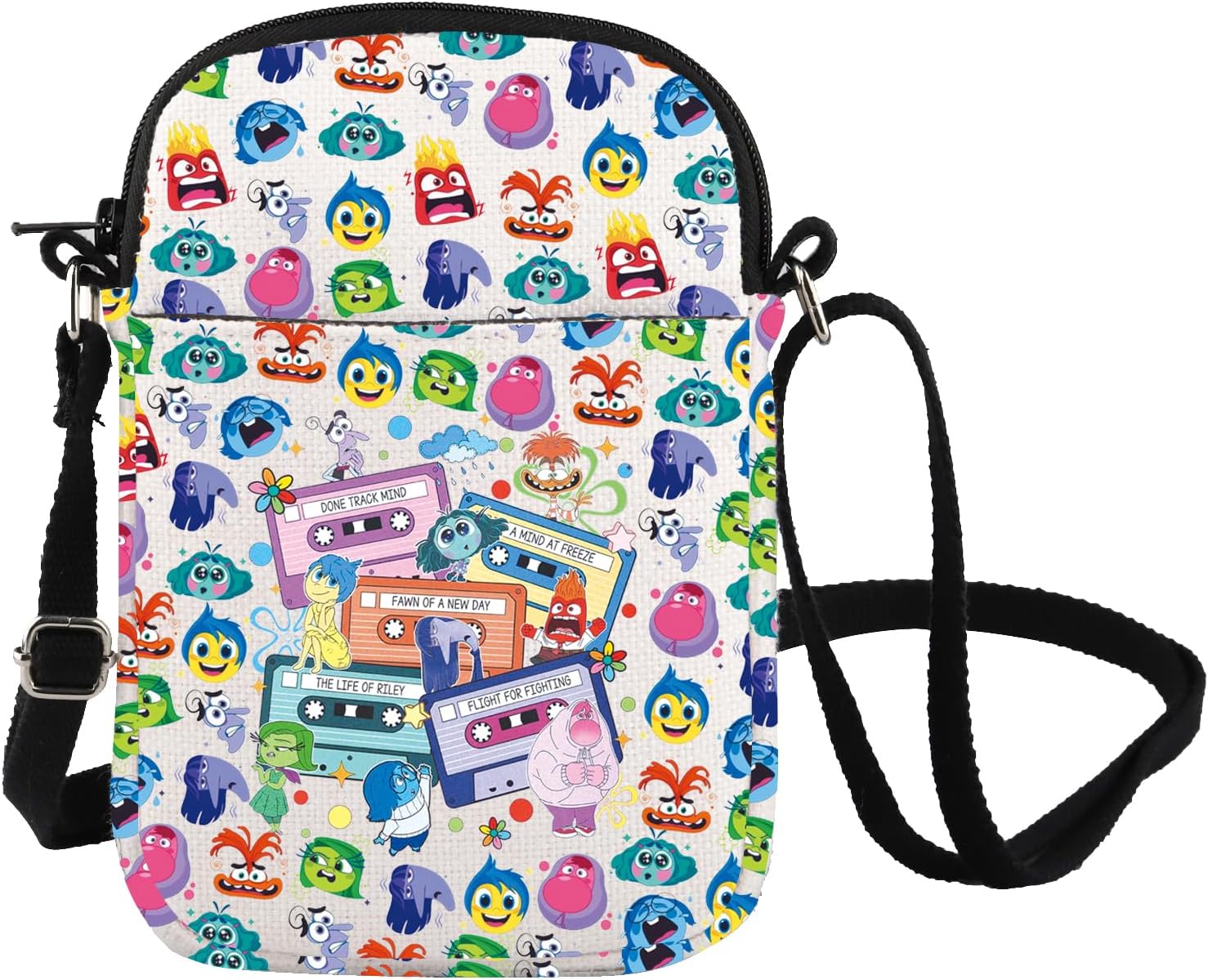 Cartoon Emotional Inspire Crossbody Bag Joy Anger Fear Sadness Railay Emotion Team Messenger Bag