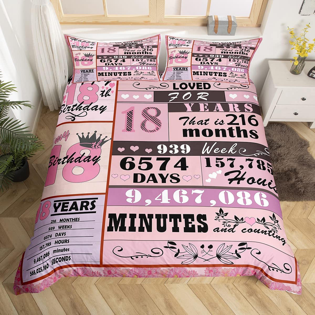 Housse de couette Happy Birthday violette pour décorer sa chambre