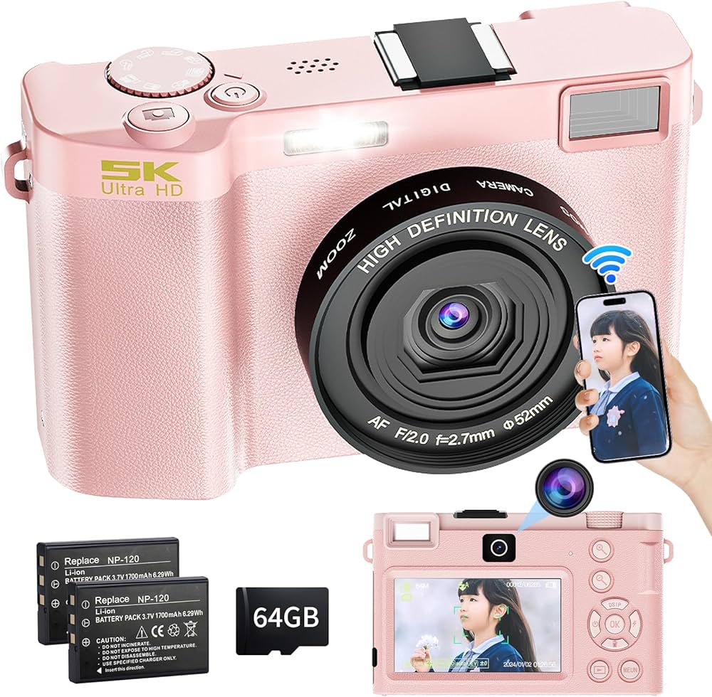 Amazon | Moledro 5K スマホに送れるデジカメ デジタルカメラ WIFI転送