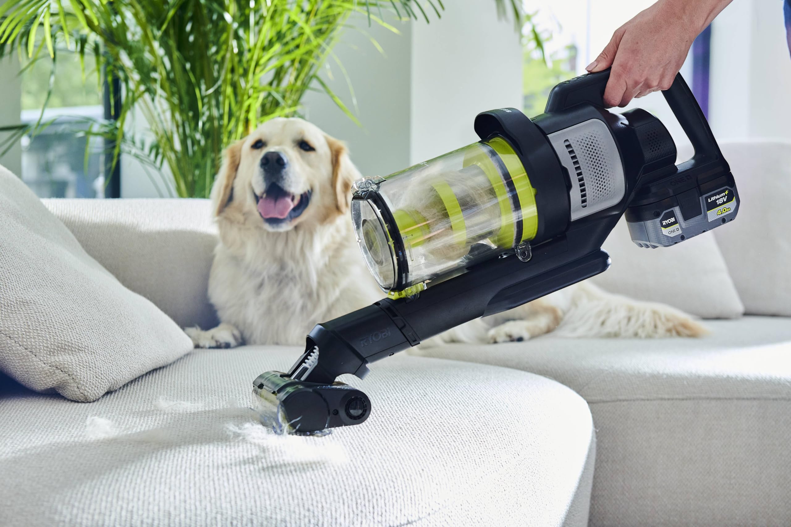 RYOBI RASV18BL-0 Aspirapolvere Senza Fili 18V ONE+™ con Motore Brushless, Potenza di Aspirazione 135 Air Watt, Tecnologia Anti-Groviglio, Batteria Non inclusa