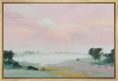 Miniatura 45 de wall26 Lienzo Enmarcado Impreso Arte de Pared Boho Amanecer Naranja Sobre Montañas Rosas y Rojas Naturaleza Ilustraciones Abstractas Minimalismo