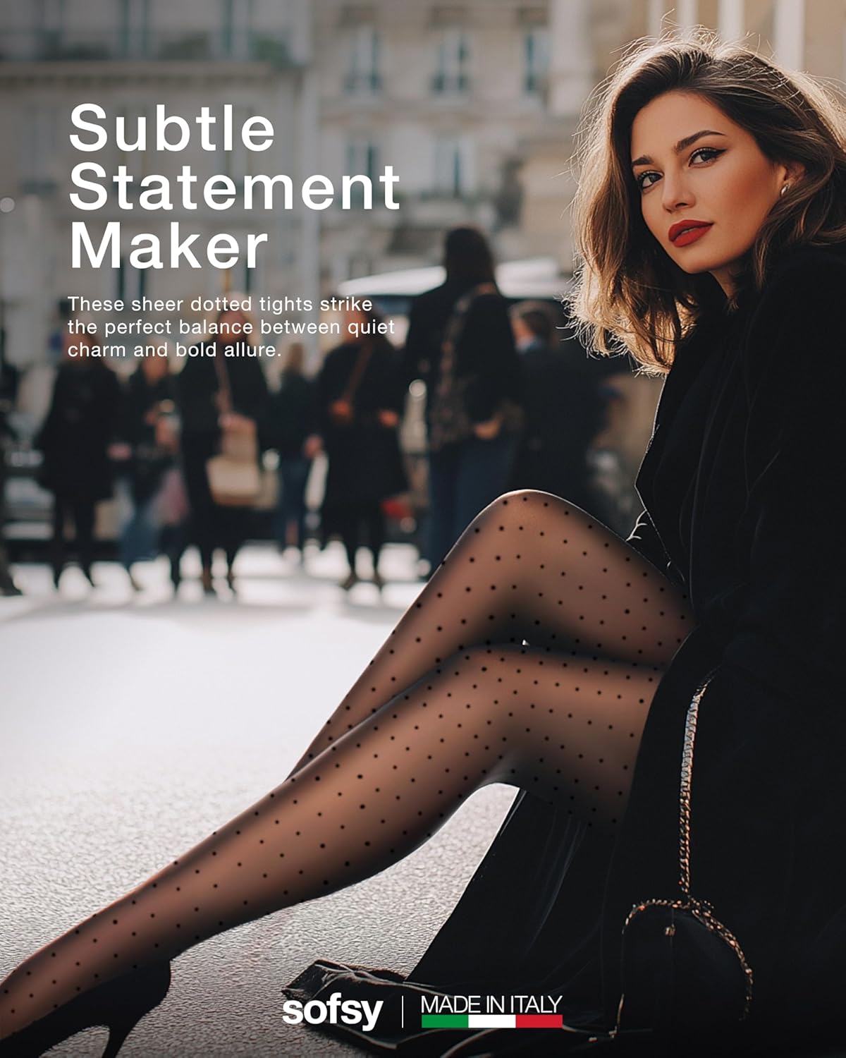 sofsy Polka Dot Tights for Women – 20 Den Sheer Pantyhose | Italian Patterned Nylon Stockings (Breathable, Silky-Soft) - Image 3