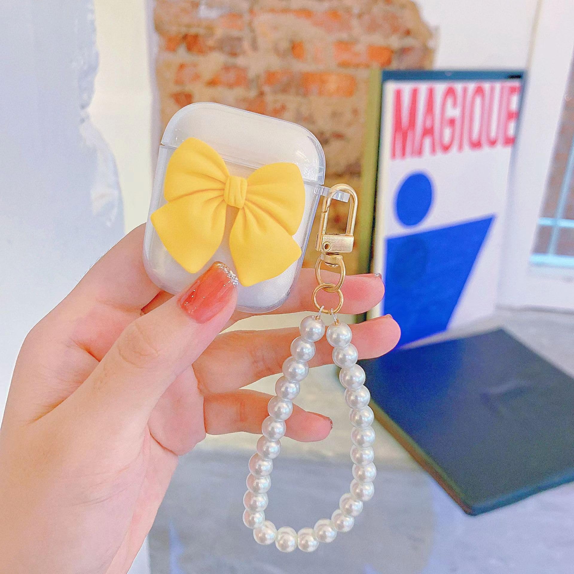 Amazon | Xuyoz Airpods 1st/2nd ケース、イエローボウ