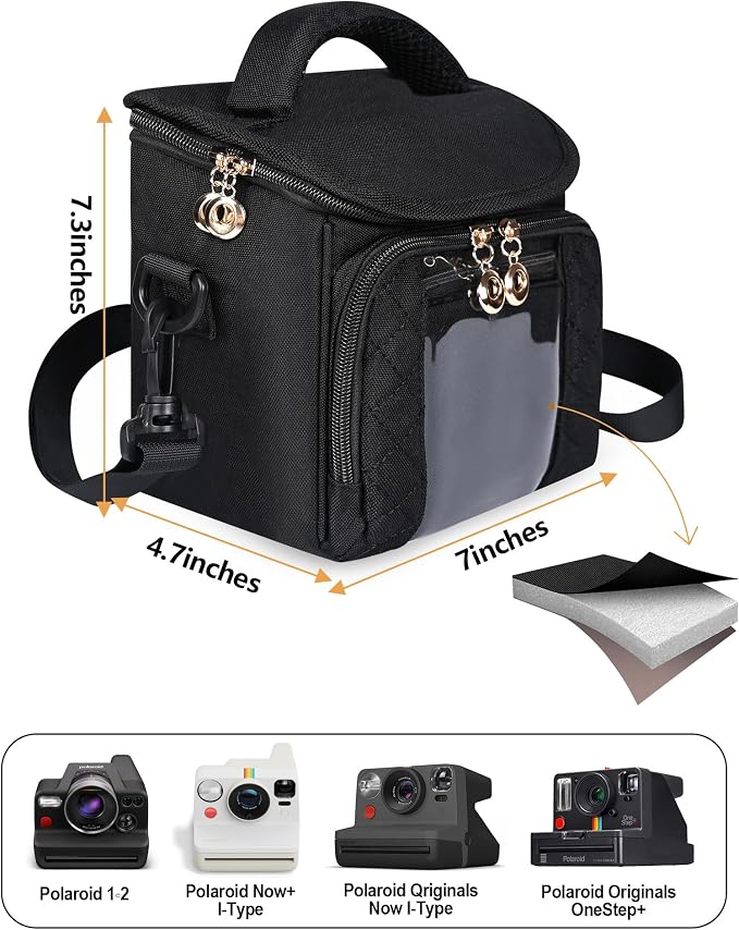 Bolso cámara compatible Polaroid Now 2/3 con ventana foto miniatura 3