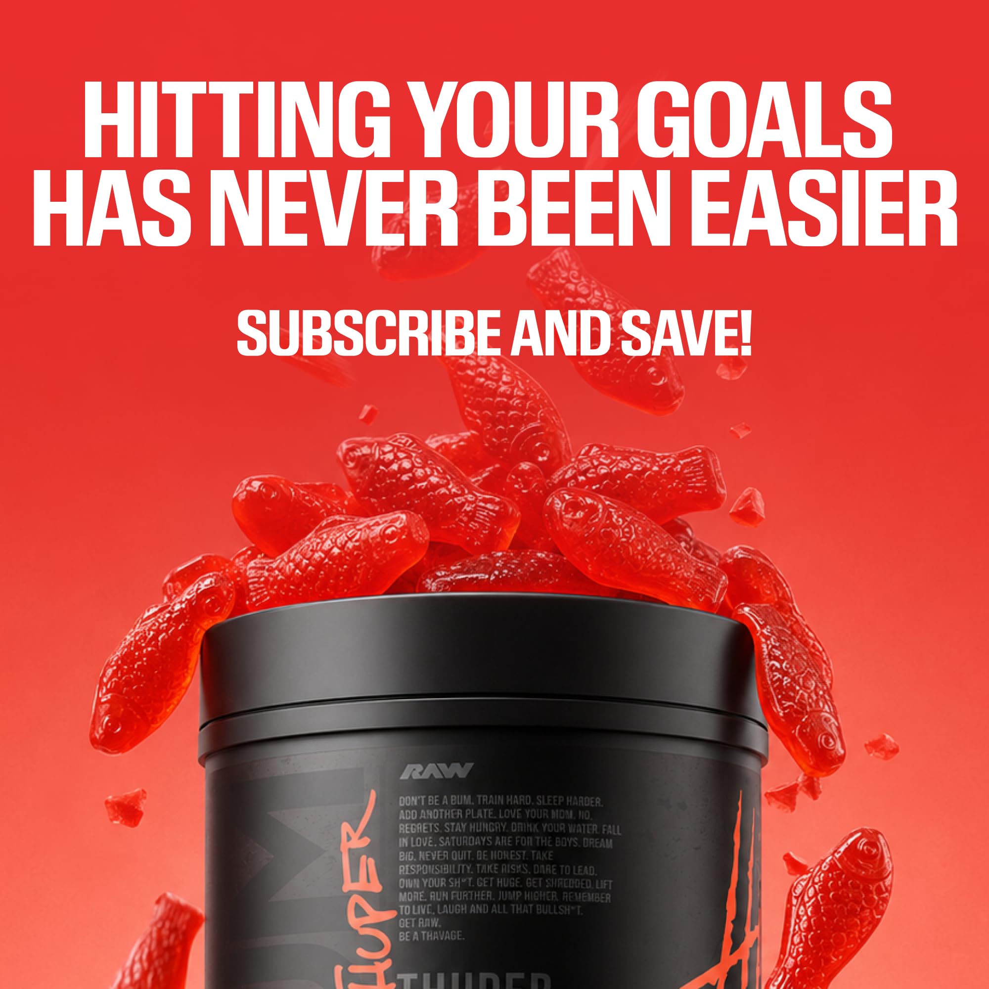 RAW Thuper Thavage Pre Workout Powder - High-Stim Preworkout with Creatine, Beta Alanine, L-Citrulline & Caffeine - Chris Bumstead Gym & Fitness Supplement for Men & Women - Watermelon Grape — Amazon image 8