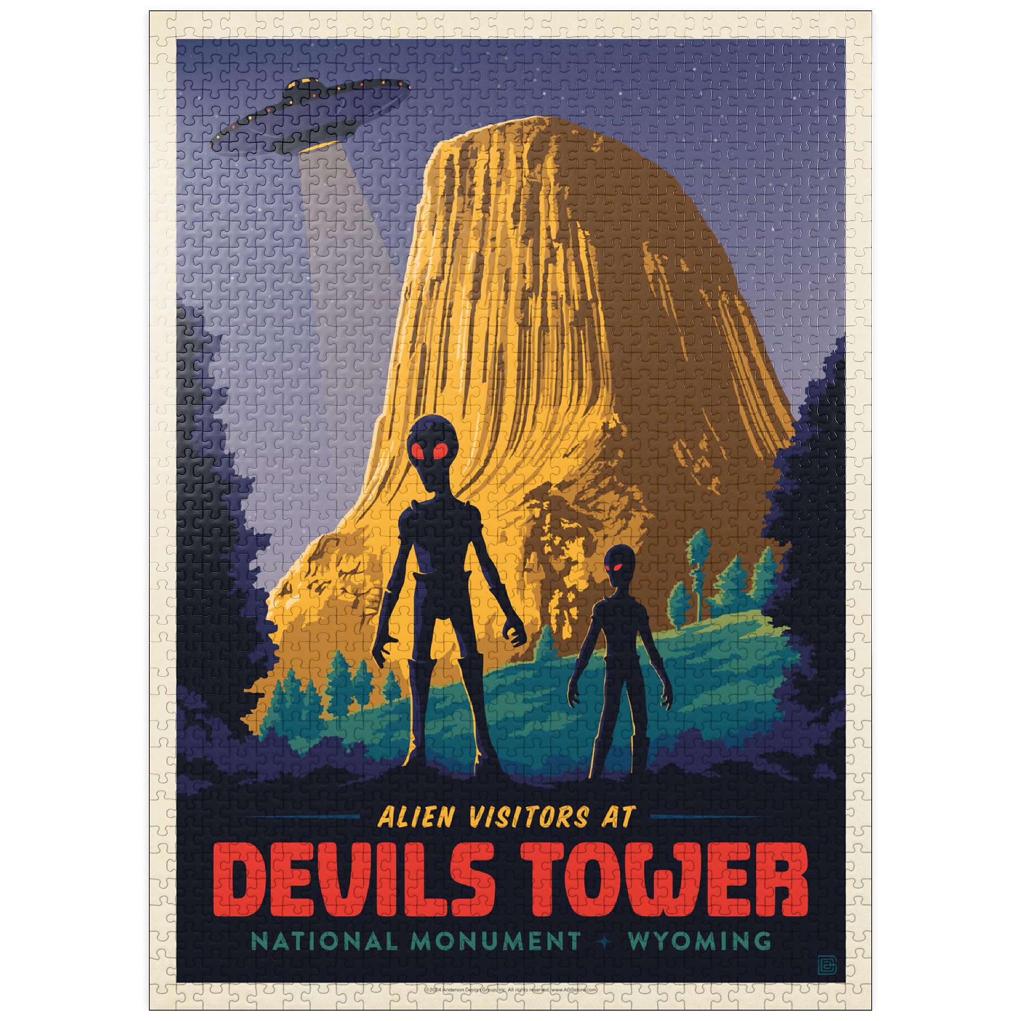 Amazon.com: MyPuzzle Devils Tower, WY: Alien Visitation, Vintage