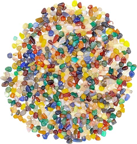Cristales de ágata de colores mezclados y piedras curativas piedras de 2 libras cristales naturales para hacer joyas relleno de jarrón meditación