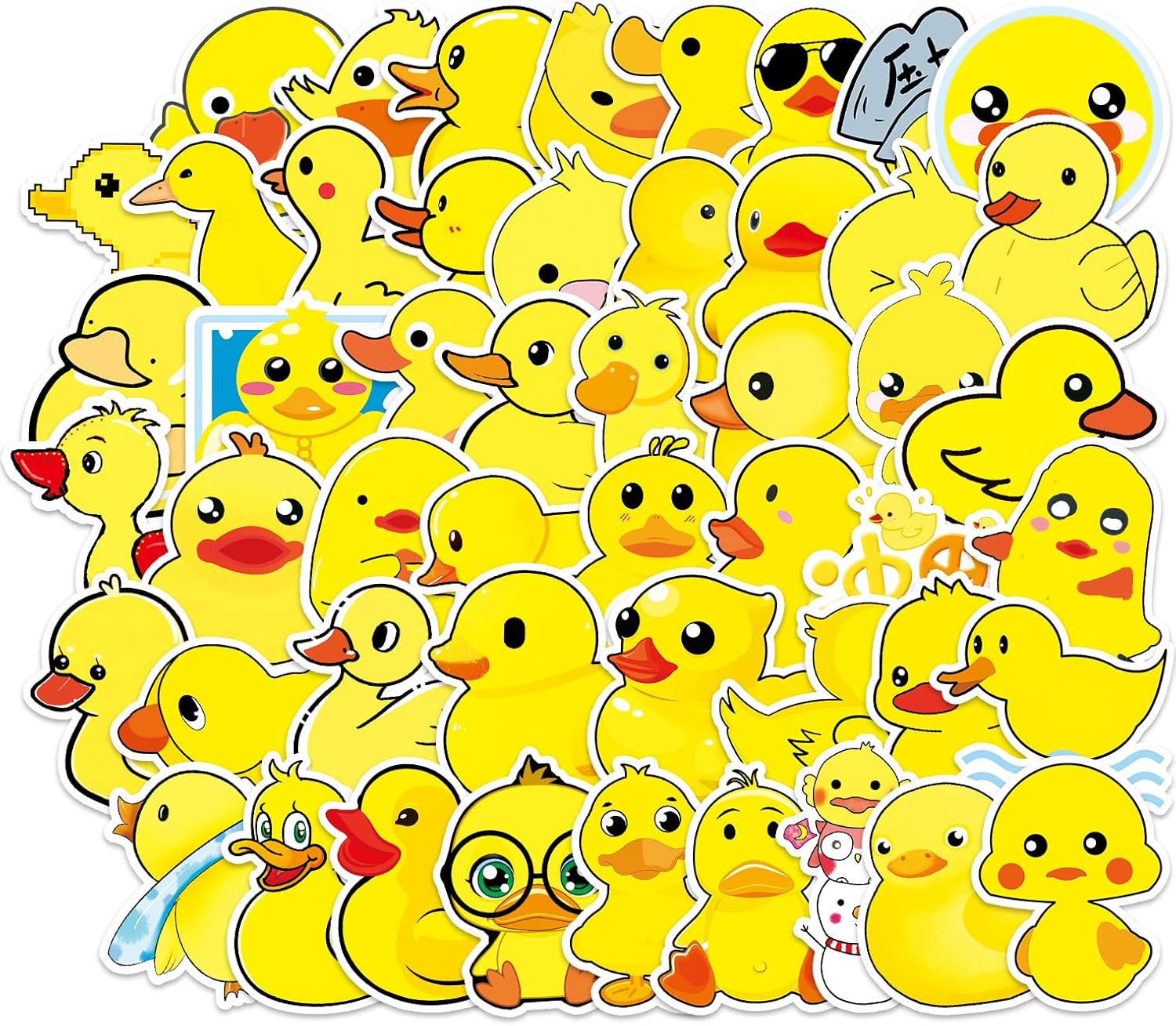 Duck Stickers 50pcs Cute Yellow Rubber Duck Stickers for