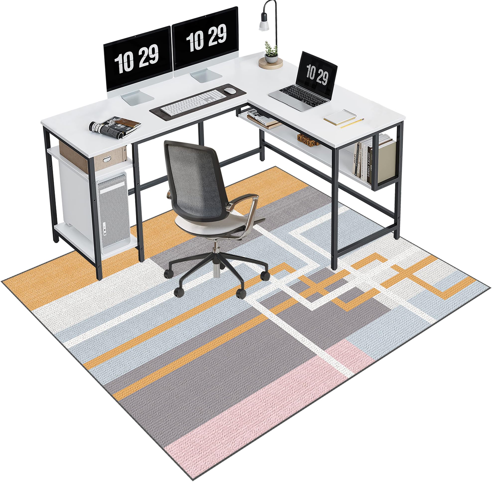 EYKWKB 130 x 160 cm Floor Protector for Rolling Chair Heavy Duty Office Chair Mat for Hard Floors Gaming Chair Mat Chair Mats for Carpeted Floors Durable Floor Protection Mat