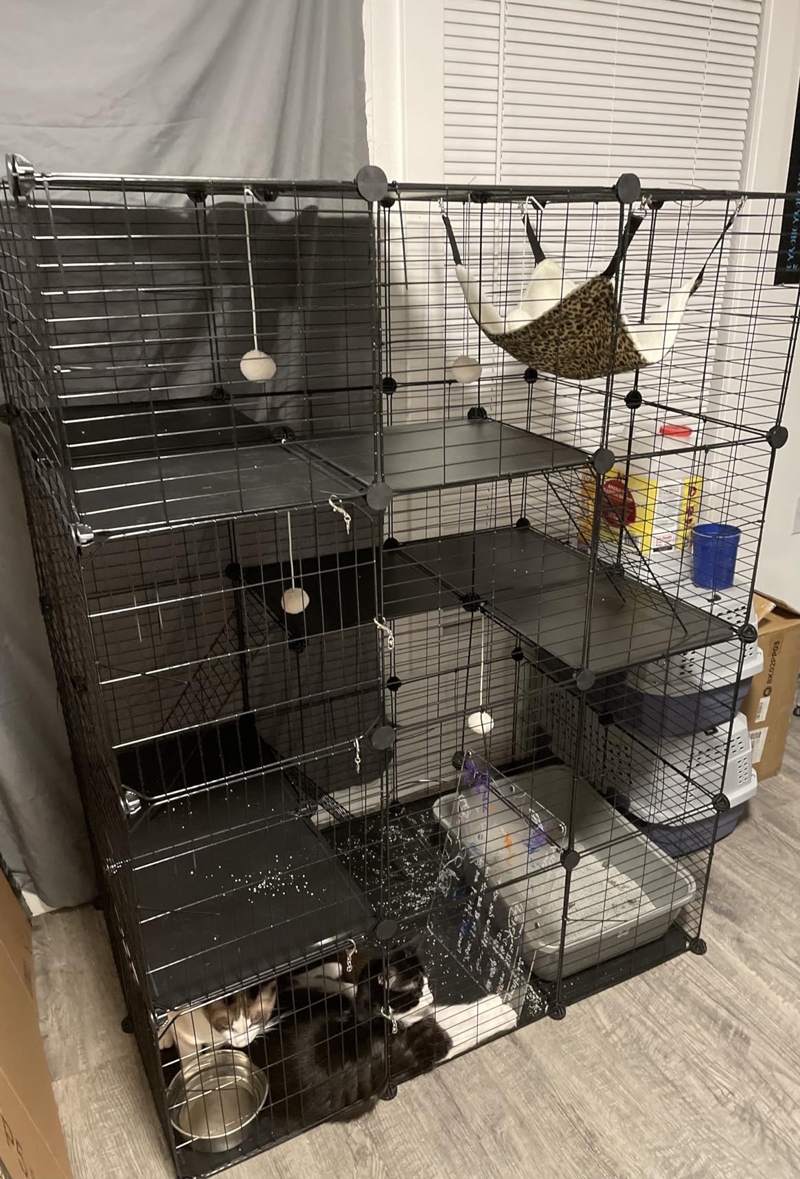 Metal Wire Catio Kennel For Multiple Cats HOOBRO Large 3-Tier Cat Cage ... - Cat Playpens For Multiples