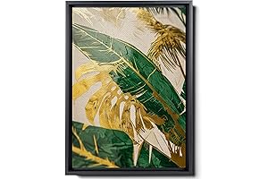 Tropical Leaf Wall Art Decor Green And Gold