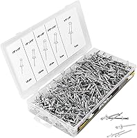 Vista 1 de Tradespro 836341 remaches de aluminio surtidos, 500 piezas, varios tamaños