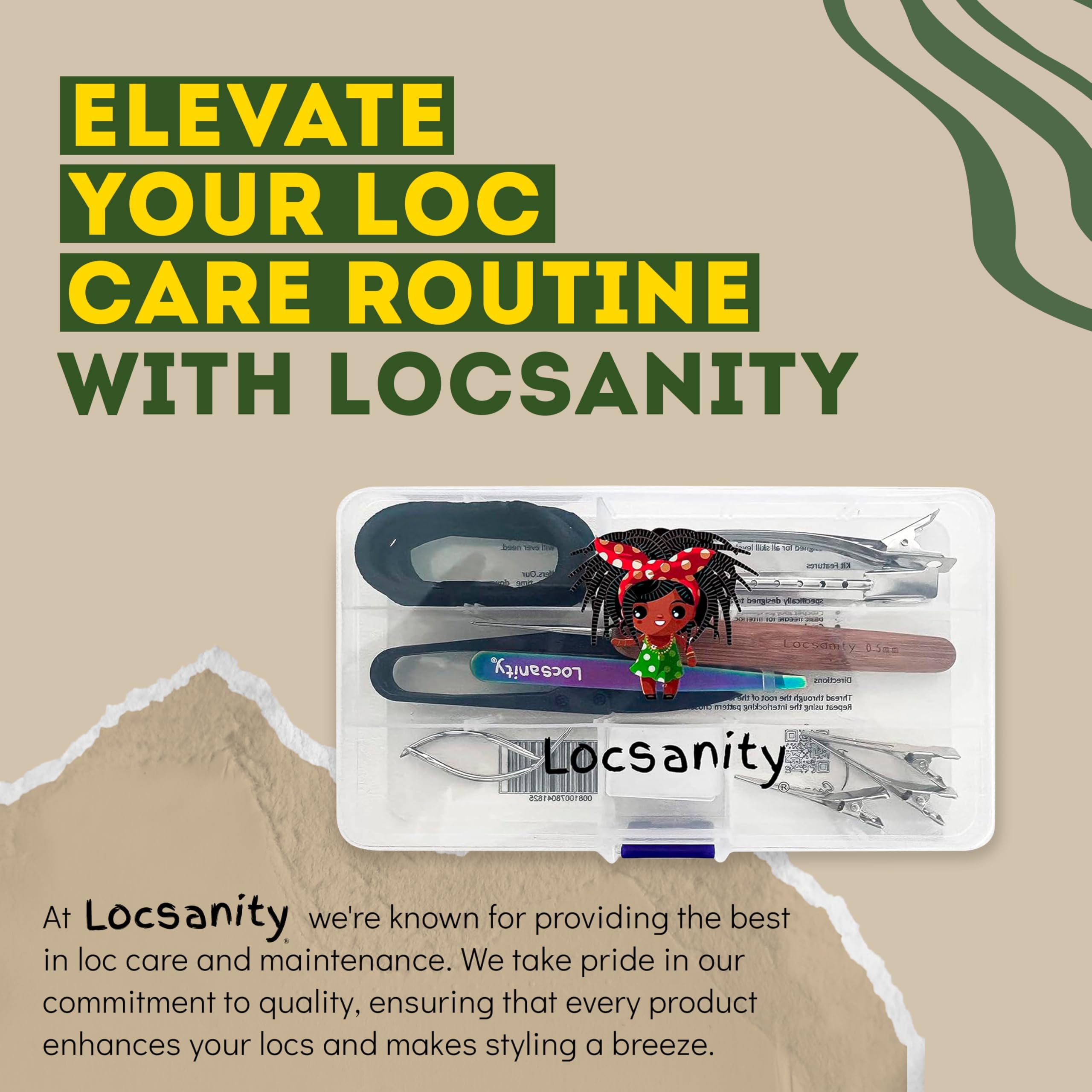 Locsanity Dual-Ended Metal Crochet Tool for Loc Retightening