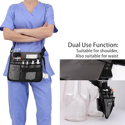 Vista 10 de Bolsa de almacenamiento de enfermera Bolsa de almacenamiento multifuncional para enfermeras, kit médico Bolsa de cintura práctica bolsa de SL46BH