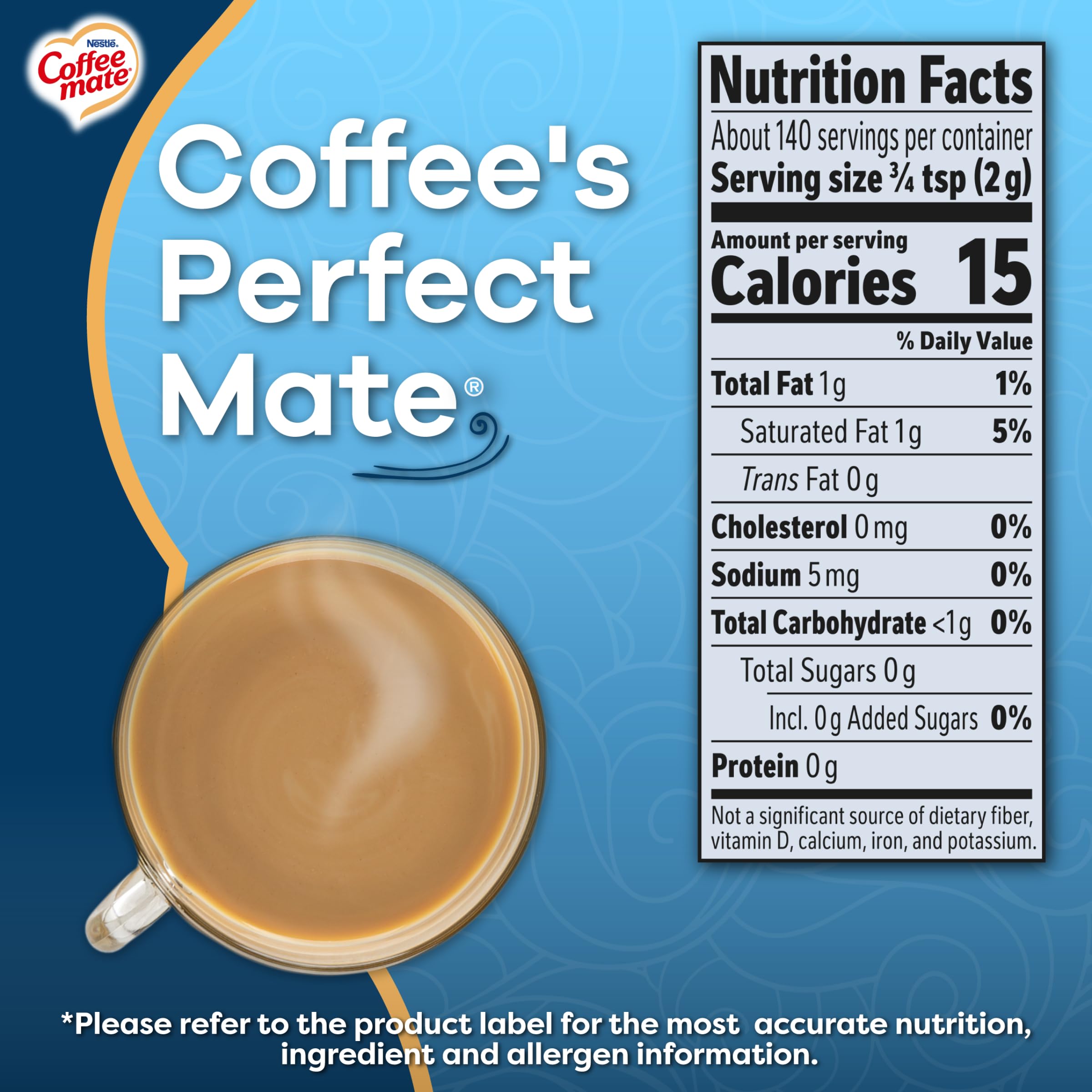 COFFEE-MATE French Vanilla Zero Sugar Powder Coffee Creamer 10 2 oz Canister Pack of 2 — view 2