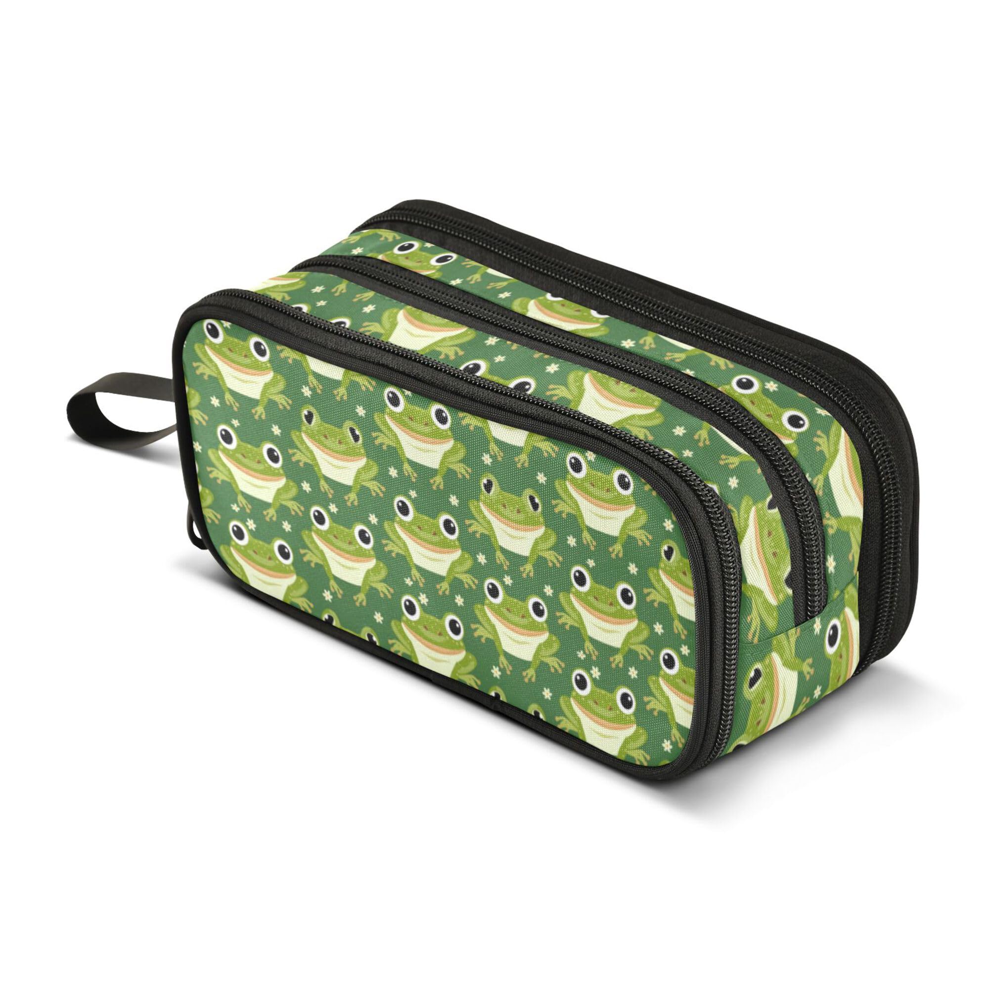 ALAZA Large Pencil Case, Big Capacity Pencil Bag Pen Pouch Holder 3 Compartments,Cute Frog School Office Supplies Stationery Makeup Bag Storage Organizer for Students Girls Boys Women Men — image 1