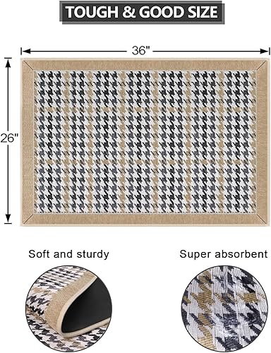 Miniatura 2 de Tapete para puerta interior, antideslizante, lavable, tapete grande para puerta de interior, tapete grande para puerta de interior, tapete para