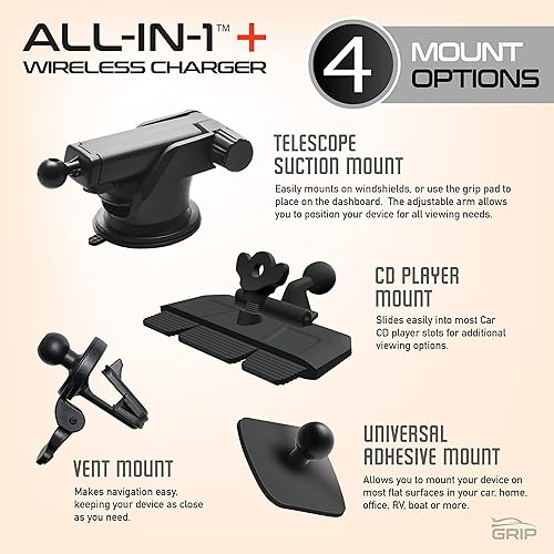 Miniatura 4 de Verizon - Soporte de carga inalámbrica para automóvil, sensor automático, soporte para teléfono de automóvil, 10 W Qi de carga rápida, montaje con