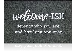 Black Welcome Mat 24"x36" Durable Outdoor Entrance Funny Doormat