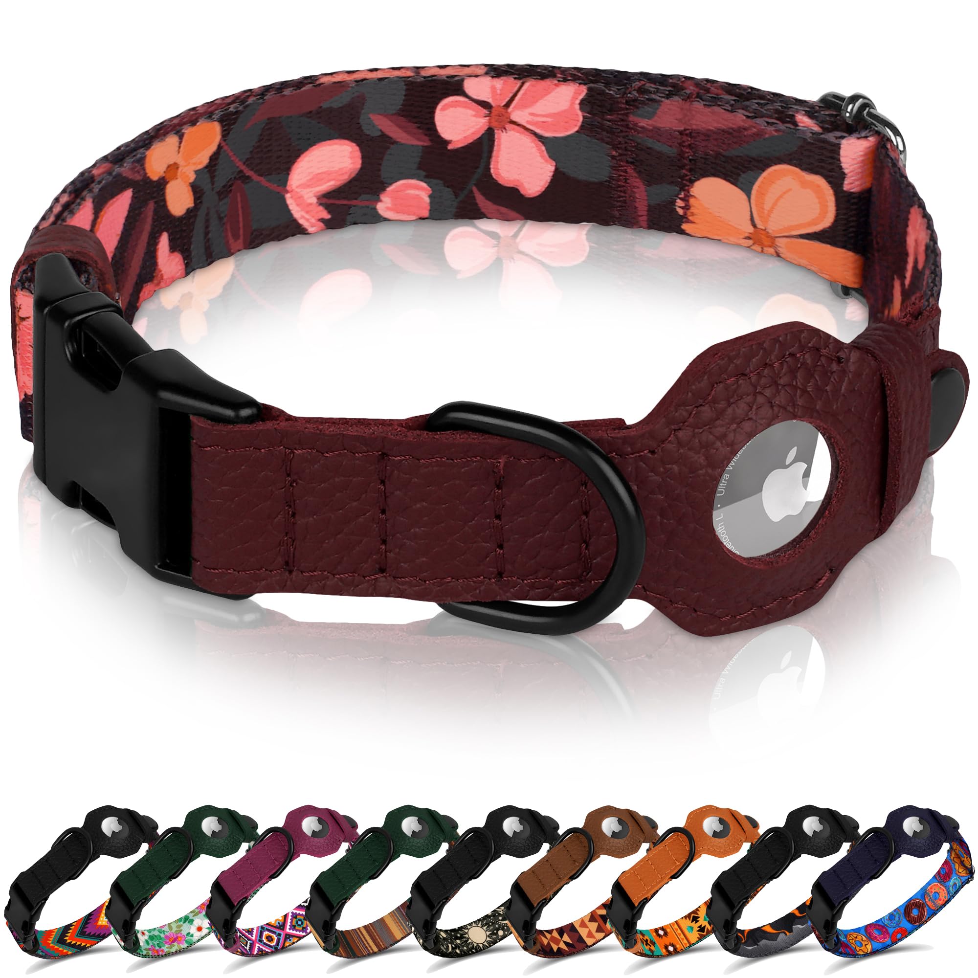 Collier de sécurité AirTag anti-perte pour petit chien en cuir