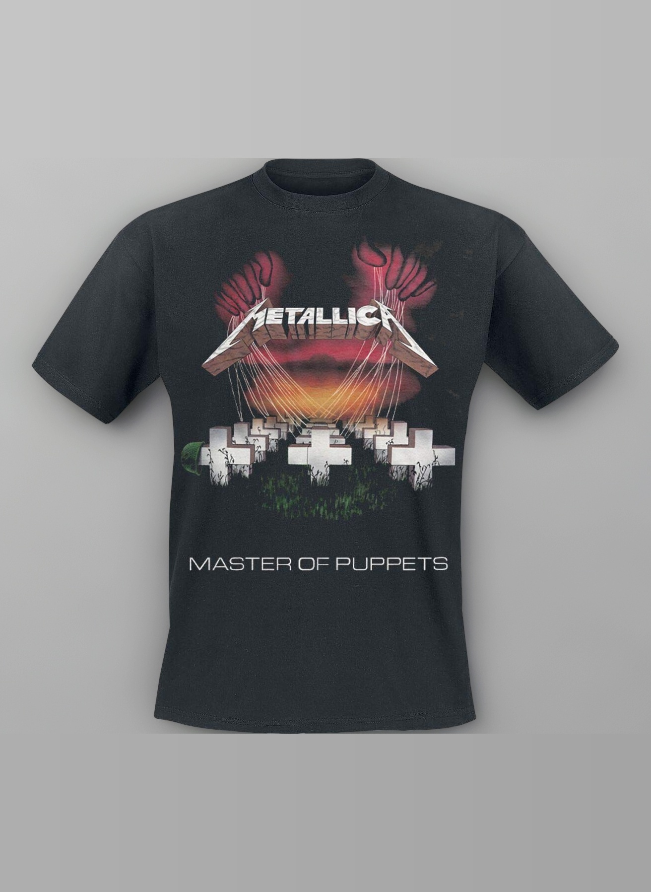 Metallica Men's Master of Puppets European Tour '86_Men_Bl_Ts: 1XL Regular Fit Crew Neck Short Sleeve T - Shirt, Black (Black Black), X-Large (Manufacturer Size: X-Large)