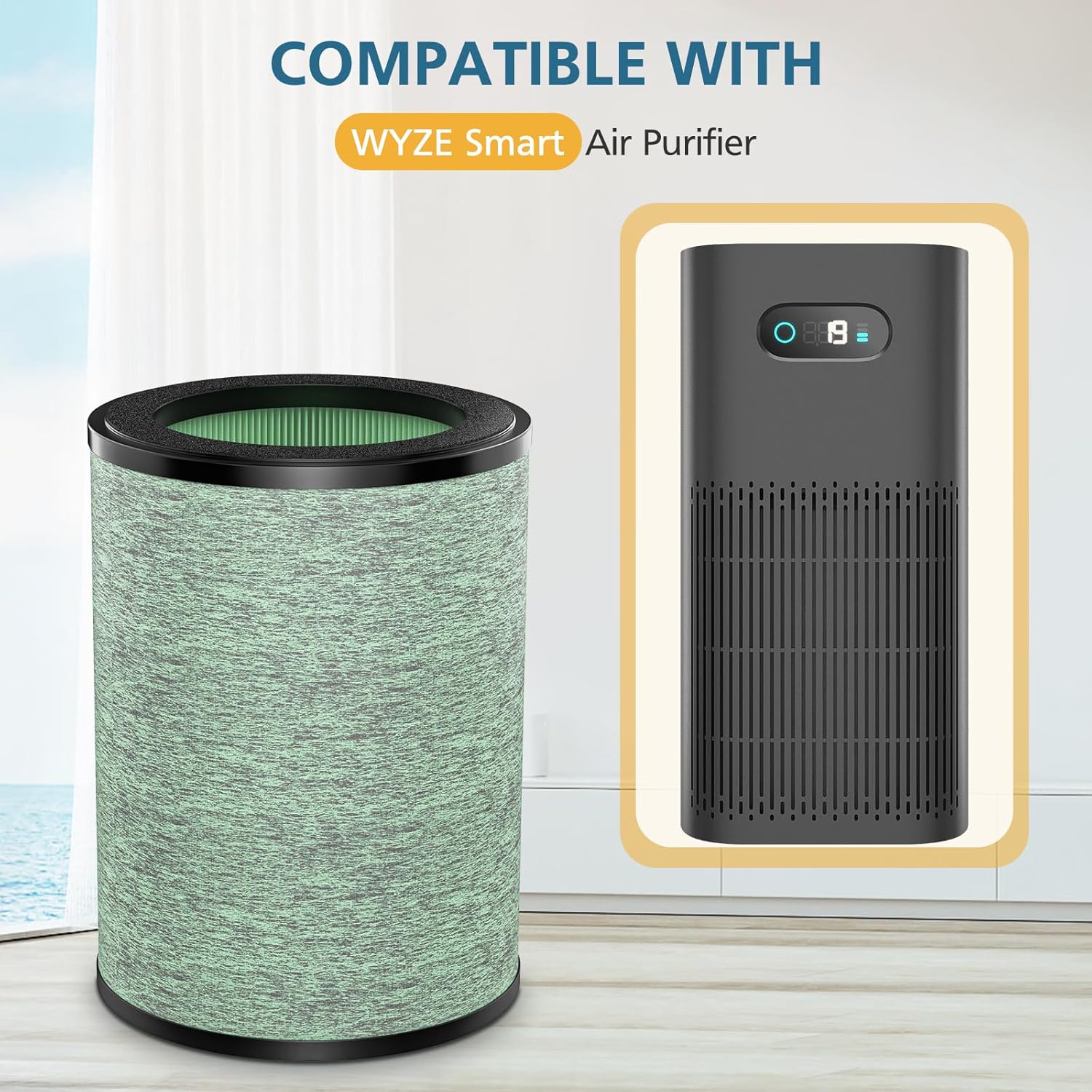 HEPA Filter Replacement Compatible with WYZE Smart Air Purifier, 4-in-1 High-Efficiency Air Filter, Standard Filter, 2 Pack - Image 3