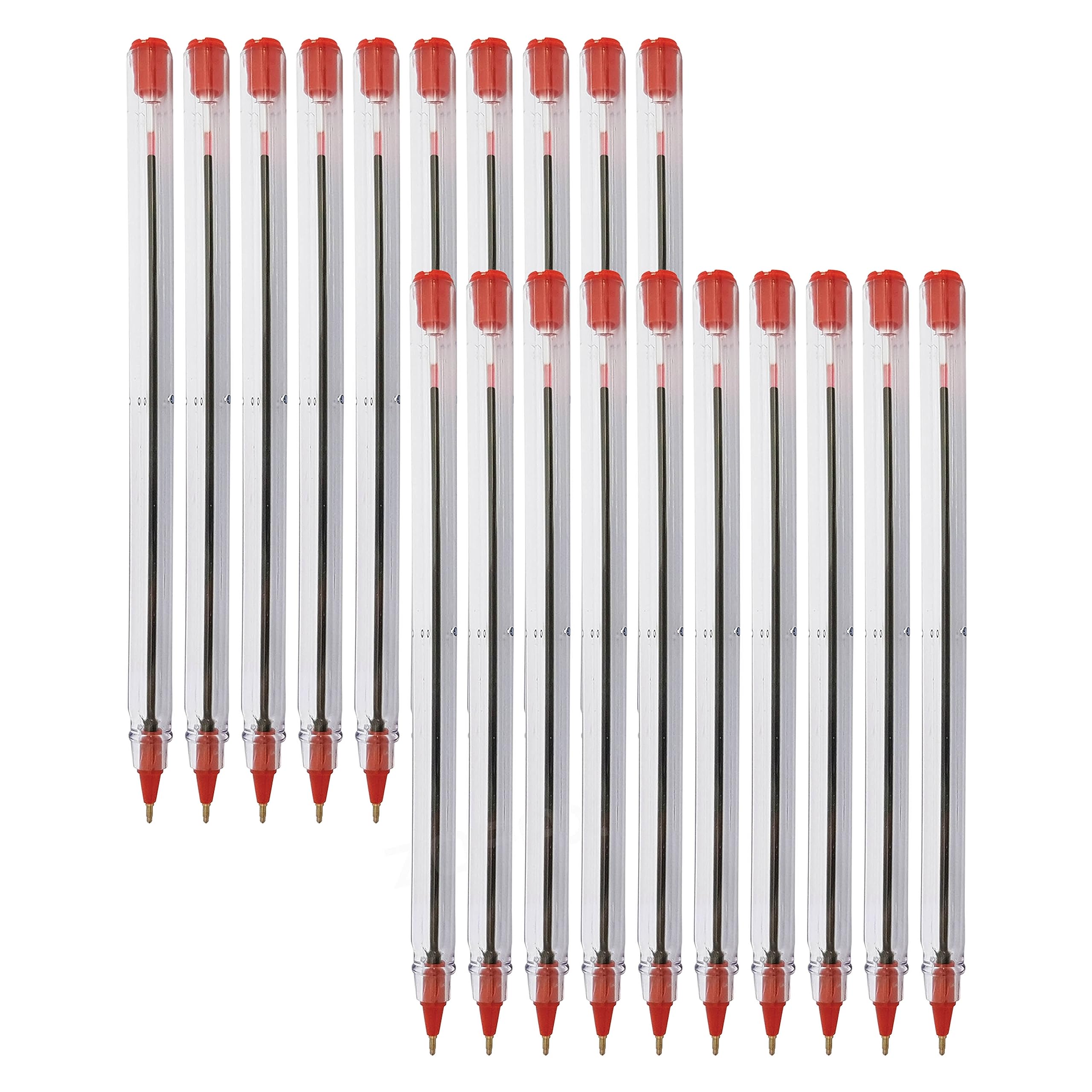 Slim Ballpoint Pens, RED, Pack of 20, Fine Point (0.7mm), Smooth Writing Biro Ball Pens, Ultra-Glide Smooth Ink - Image 4