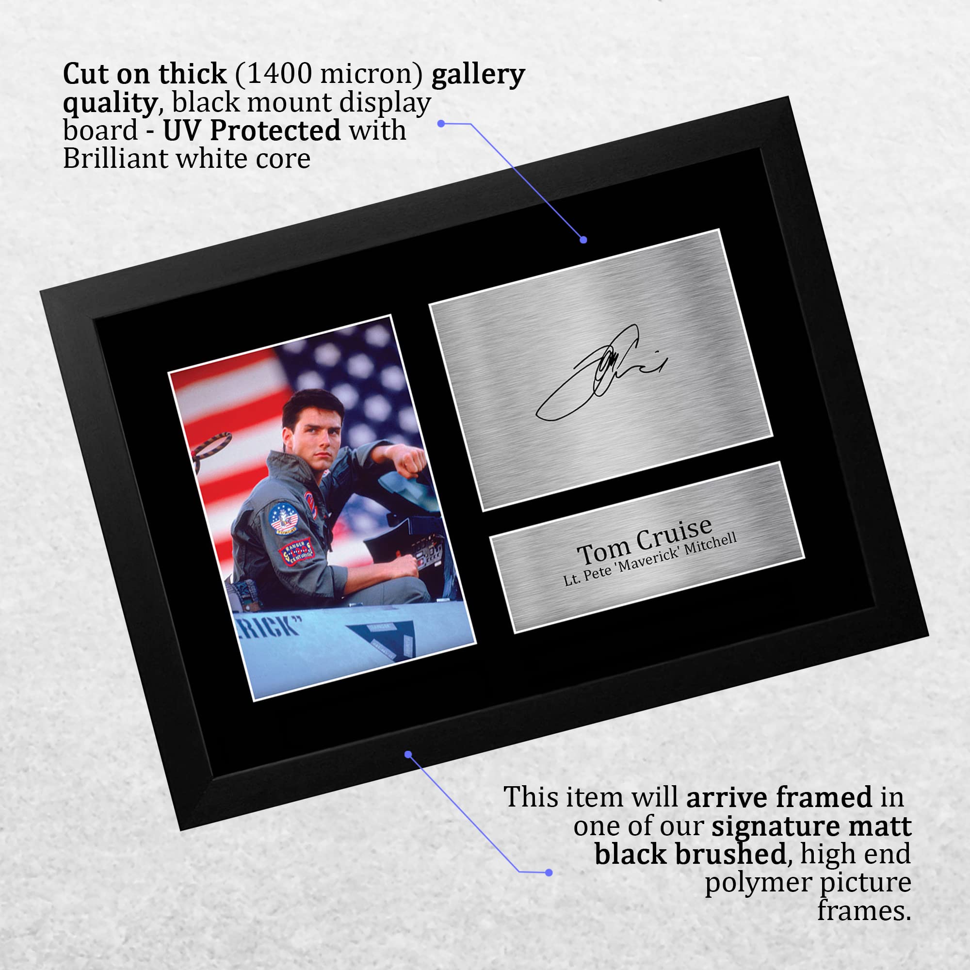 HWC Trading FR A4 Tom Cruise Top Gun Maverick Gifts Printed Signed Autograph Picture for Movie Memorabilia Fans - A4 Framed - Image 3