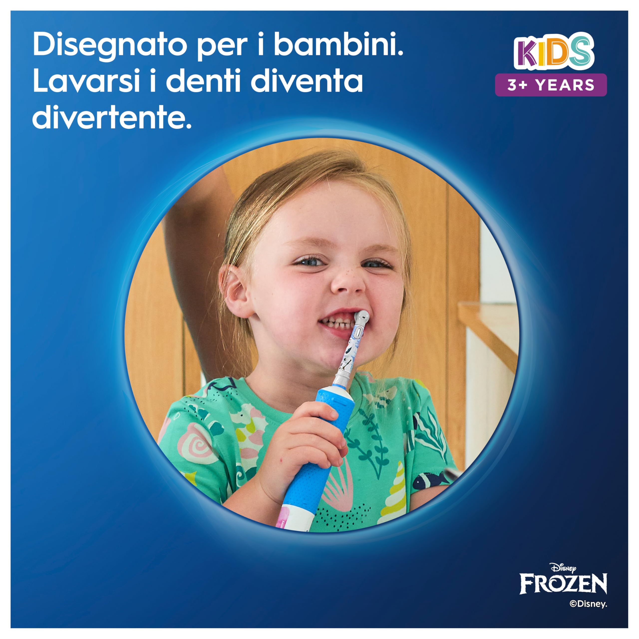 Oral-B Kids 3+ Testine Spazzolino Elettrico Frozen, Confezione da 8 Testine di Ricambio per Spazzolino Elettrico Oral B, Delicato per i Bambini, con Setole Morbide