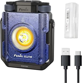 Fenix CL27R Camping Lantern Flashlight, 1600 lumens USB-C Rechargeable Waterproof Portable with White and Red LEDs and Lumentac Organizer for Hurricane Power Outage Emergency and Job Sites Blue