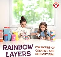 Vista 6 de Hygloss Products - Arena de juego de colores , balde de arena de manualidades colorido, 1 libra, arcoíris brillante
