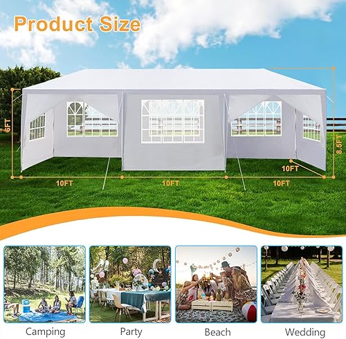 Miniatura 6 de Tienda de campaña para fiestas, cenador al aire libre, boda, patio, camping, cochera, toldo con paredes laterales extraíbles, tienda de campaña