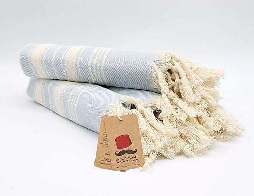 Vista 27 de Bazaar Anatolia Juego de 2 toallas de mano turcas para baño, 39 x 19 pulgadas, algodón, toallas de mano decorativas para cocina, té, yoga, cara