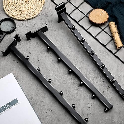 Miniatura 7 de Oudain Cascada de 6 bolas para pared de rejilla y rejilla de alambre, ganchos de pared para mostrar ropa, accesorios de pared de rejilla, accesorios