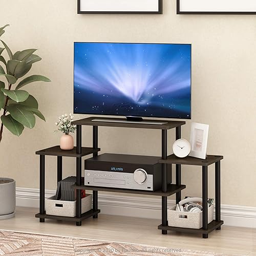Miniatura 2 de Furinno Turn-N-Tube No Tools Entertainment TV Stands, Dark Brown/Black Marrón oscuro/Negro,haya/blanco,Negro/Gris,Marrón oscuro,Roble