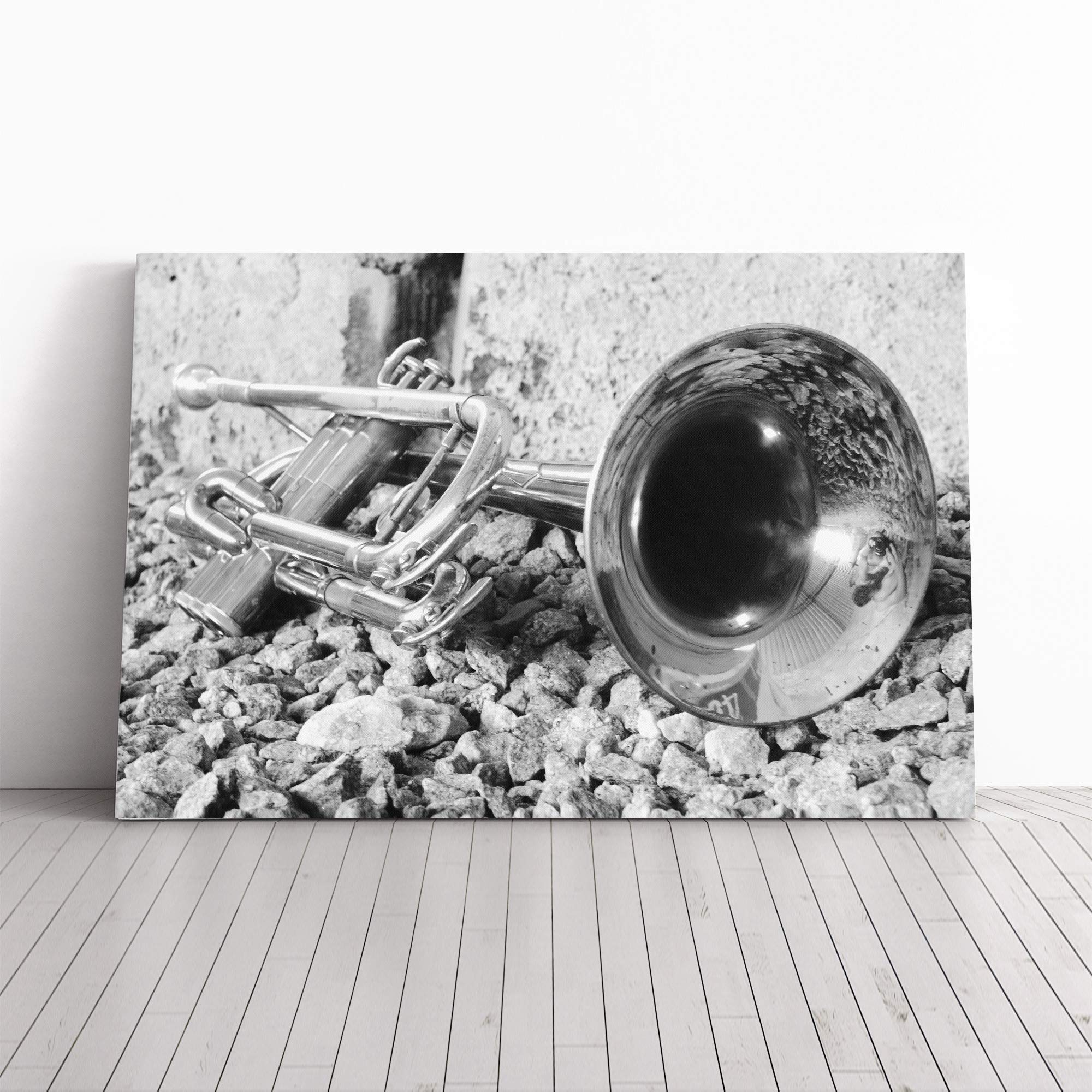 Trumpet Canvas Print | Gallery Wrapped 30mm Frame Wall Art | 20x14 inches | Ready to Hang | Modern Music Picture | Living Room Bedroom Lounge Office
