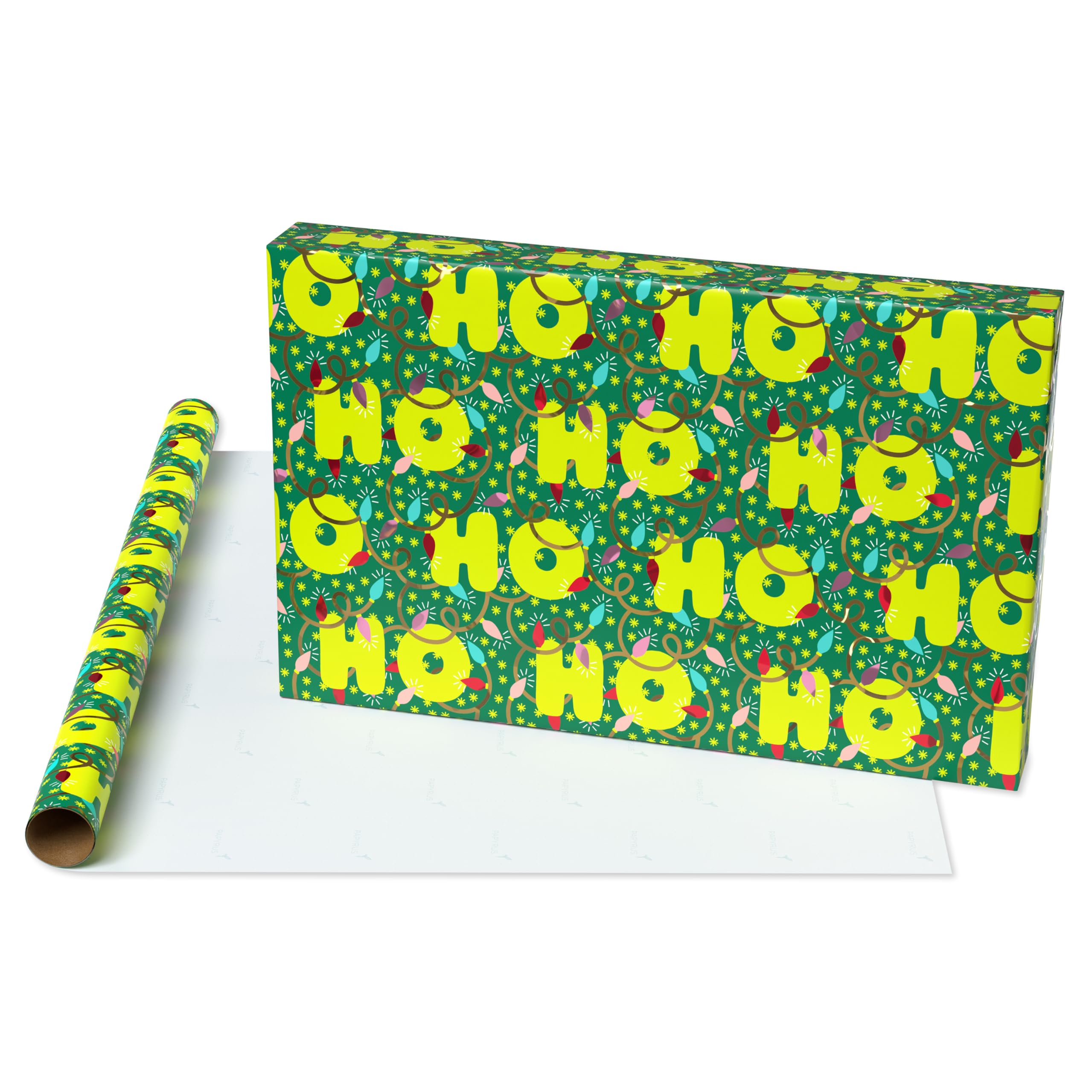 Papyrus Rouleaux de papier cadeau de Noël, feuilles persistantes célestes et étoiles (3 rouleaux, 2,5 m²)