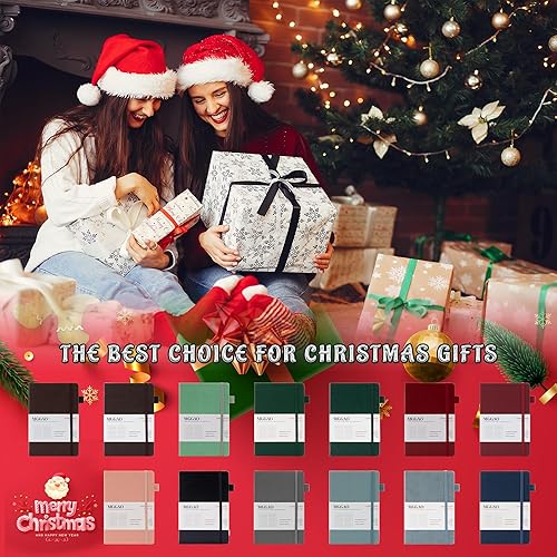 Miniatura 7 de MGGAO Diarios con rayas A5 para escribir papel grueso rayado de 100 GMS con 188 páginas numeradas, cuaderno de tapa dura de cuero de primera calidad