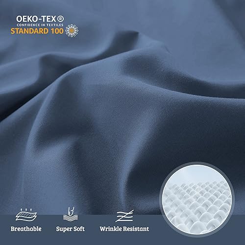 Miniatura 3 de YIYEA Juego de 4 fundas de almohada tamaño California King, ultra suaves de 1800 hilos, calidad hotelera, fundas de almohada bordadas de microfibra