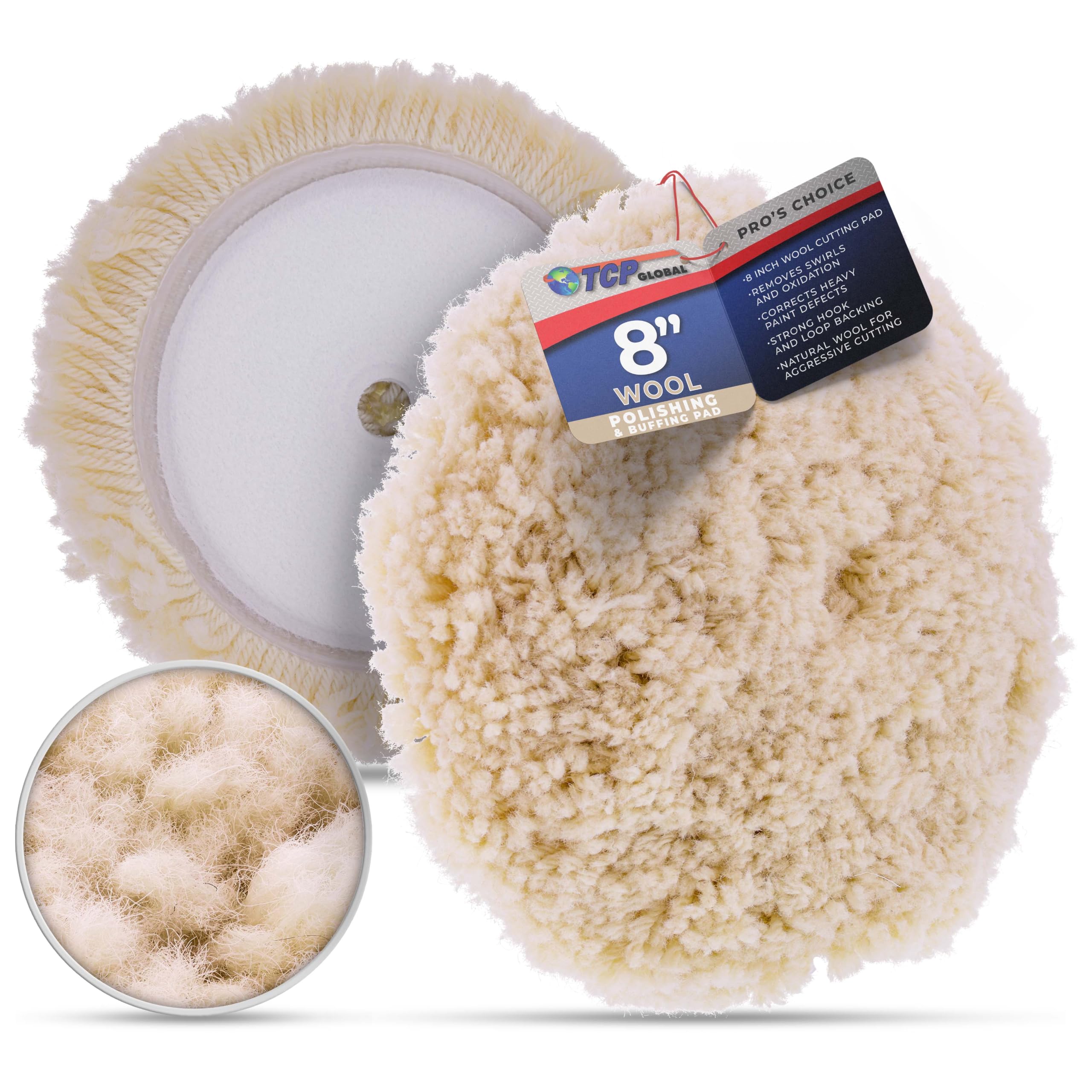 8" VELCRO WOOL BUFFING PAD SINGLE SIDED CUTTING-POLISHING-image-18